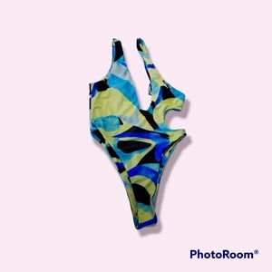 Asymmetrical one piece swimsuit